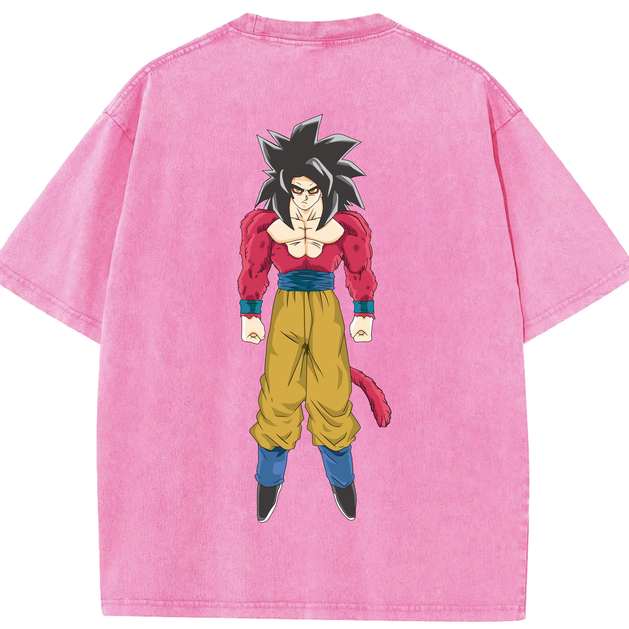 （画像用） ドラゴンボール 孫悟空（そん ごくう）Son Goku カカロット DRAGON BALL Kakarotto 綿100% ヴィンテージ風 半袖Tシャツ（背面プリント）